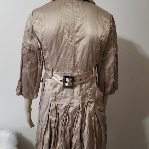 CINCO - taupe crinkle jacket metallic lined sexy - Picture 4 of 8